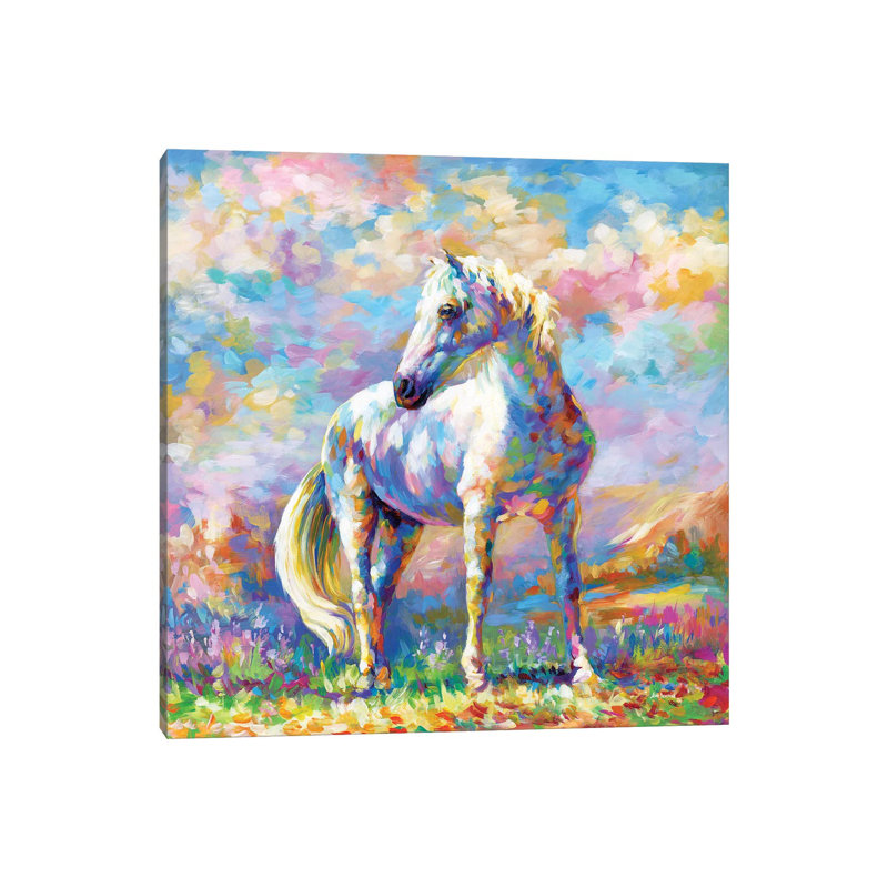 Horse In A Meadow by Leon Devenice - Wrapped Canvas Print, 30.48 cm H x 30.48 cm W