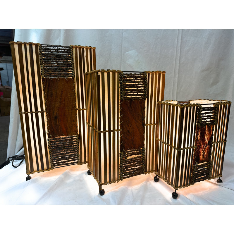 Handmade Rustic Table Lamp Set