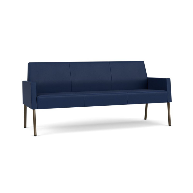 Mystic Lounge Reception Sofa, Modena Ink, Bronze Steel