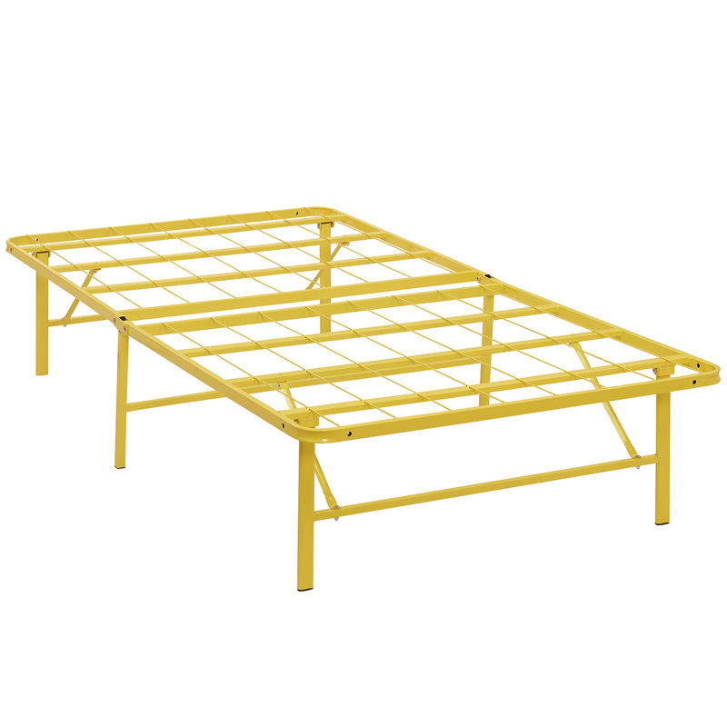 Modway Horizon Stainless Steel Bed Frame, Twin, Yellow