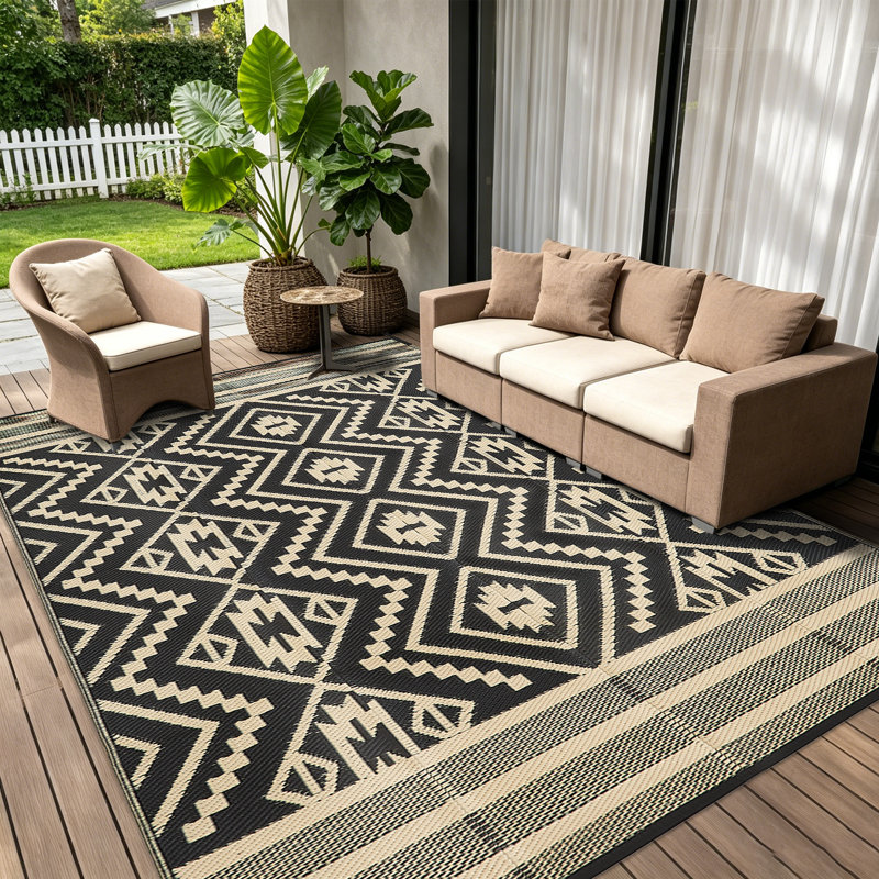 Geometric Braided Area Rug, 6*9ft/183*274cm