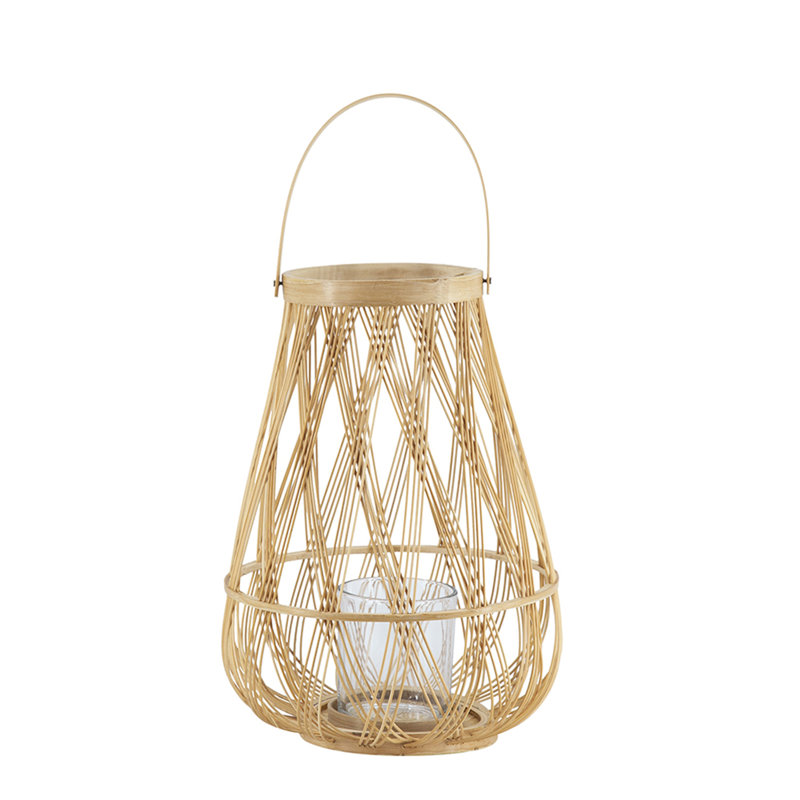 Wood Decorative Lantern, Small Lantern – Handle Design, Industrial Classic Look, Glass Shade, Great For Home/garden/wedding Indoor Outdoor Accent