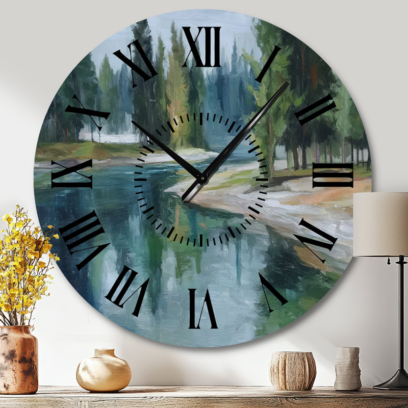 Horloge murale en métal Pine River, Grand