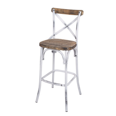 Tabouret de bar à dossier croisé