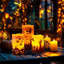 Candle with Plastic And Candle Wax Holder