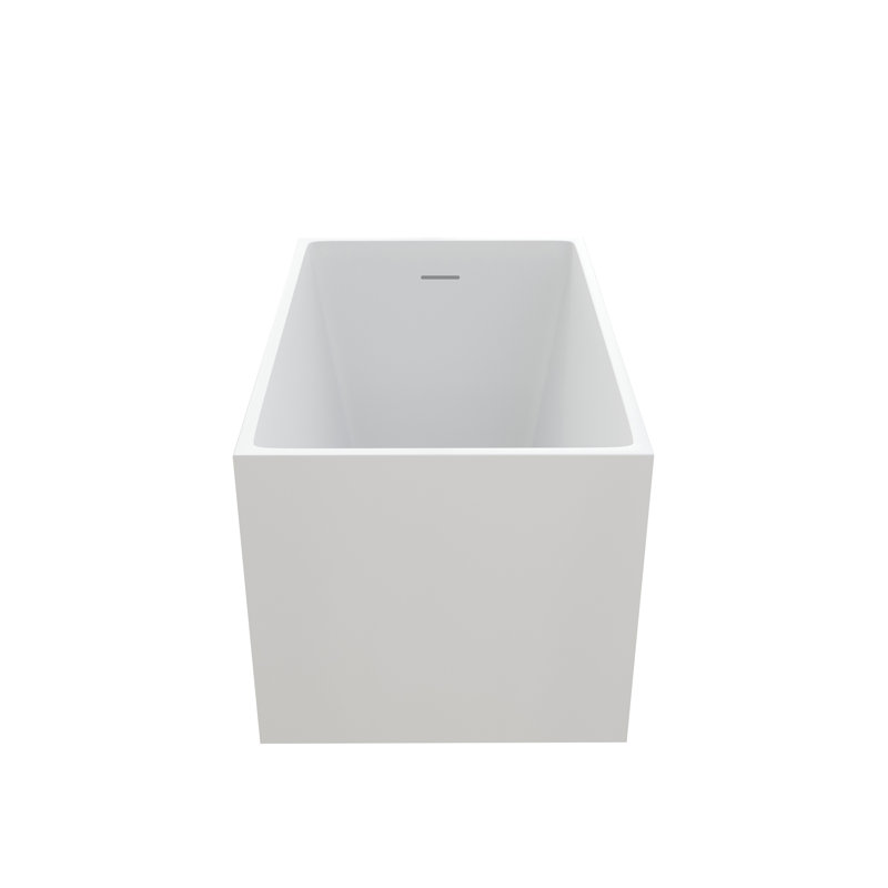 43" Acrylic Freestanding Bath Tubs Modern Soaker Tubs In White, White