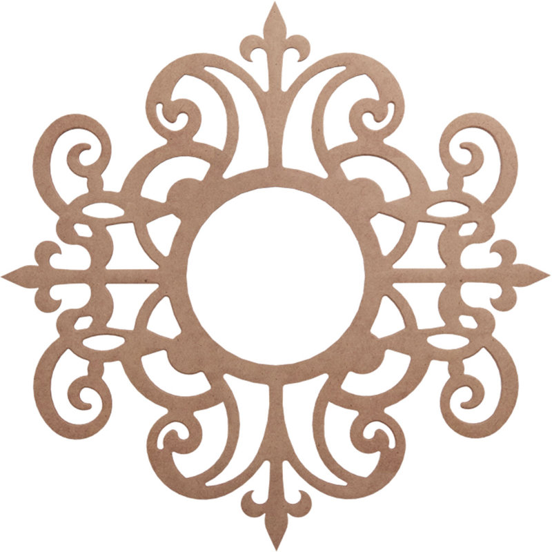 Médaillon de plafond ajouré en bois d'aulne 32 po x 10 pi 8 po x P 1/4 po, Bois (qualité peinture)