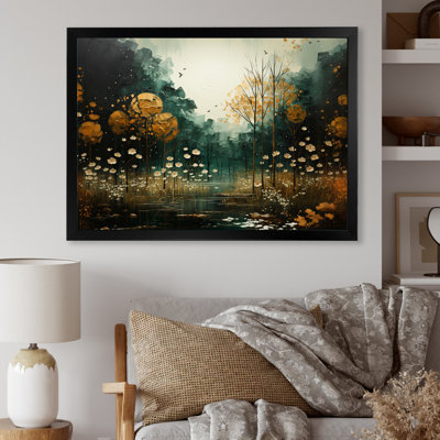 «Yellow Green Plants Enchanted Forest III», reproduction d'art sur toile