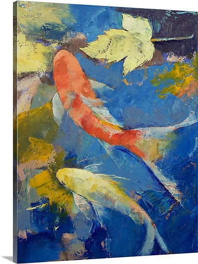 Winkel Autumn Koi Garden by Michael Creese Painting Print on Canvas Bay Isle Home™ 