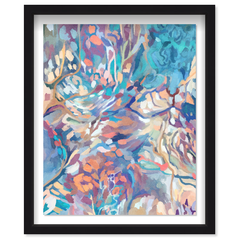 Lively Corals Shadowbox Abstract Print by Oliver Gal, Black Frame, 16 x 20, 46.5"H x 37.5"W, Black Shadowbox