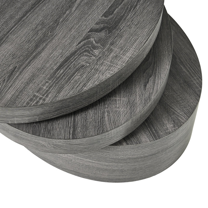 Table basse ovale noire rotative avec base et fonction pivotante moderne