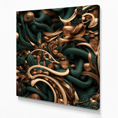 «Abstract Shapes 100», art mural sur toile verte