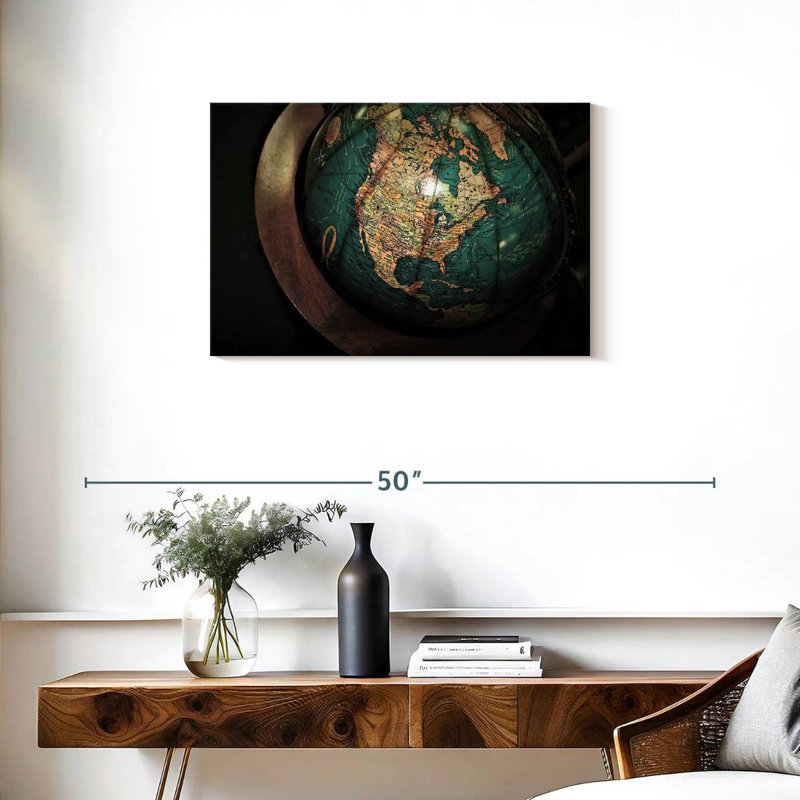 Carte rétro du globe Aliaz, H 20 po x l 30 po