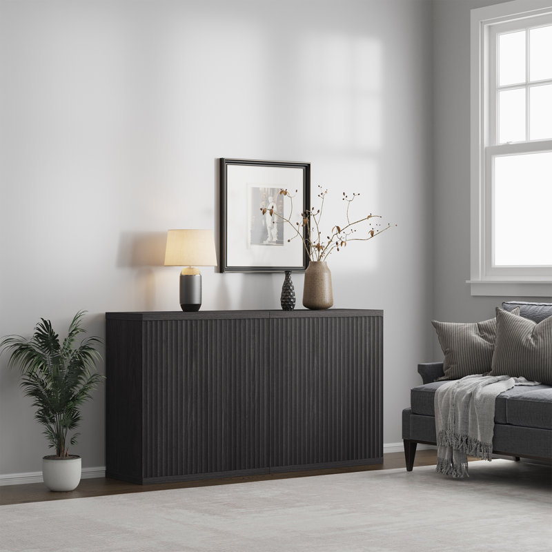 Armoire d'appoint avec tablettes réglables Cesiro, Aulne gris foncé, 2