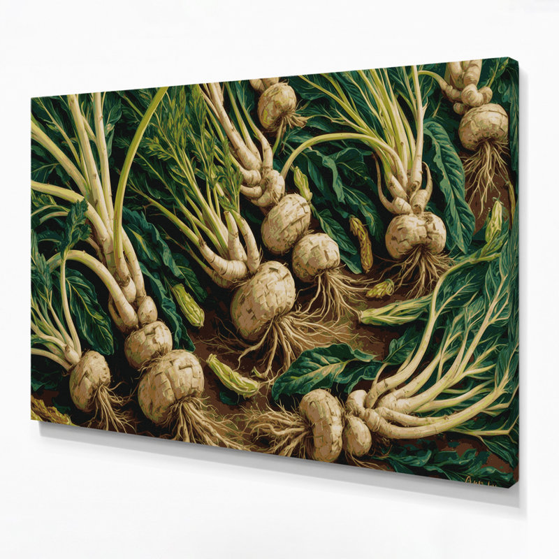 Légumes, art mural sur toile vert Arracacha, H 8 po x l 10 po