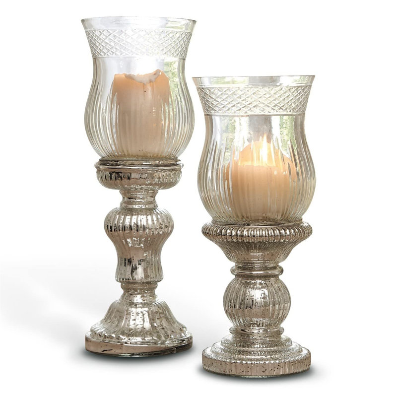 2 Piece Metal Candlestick Set