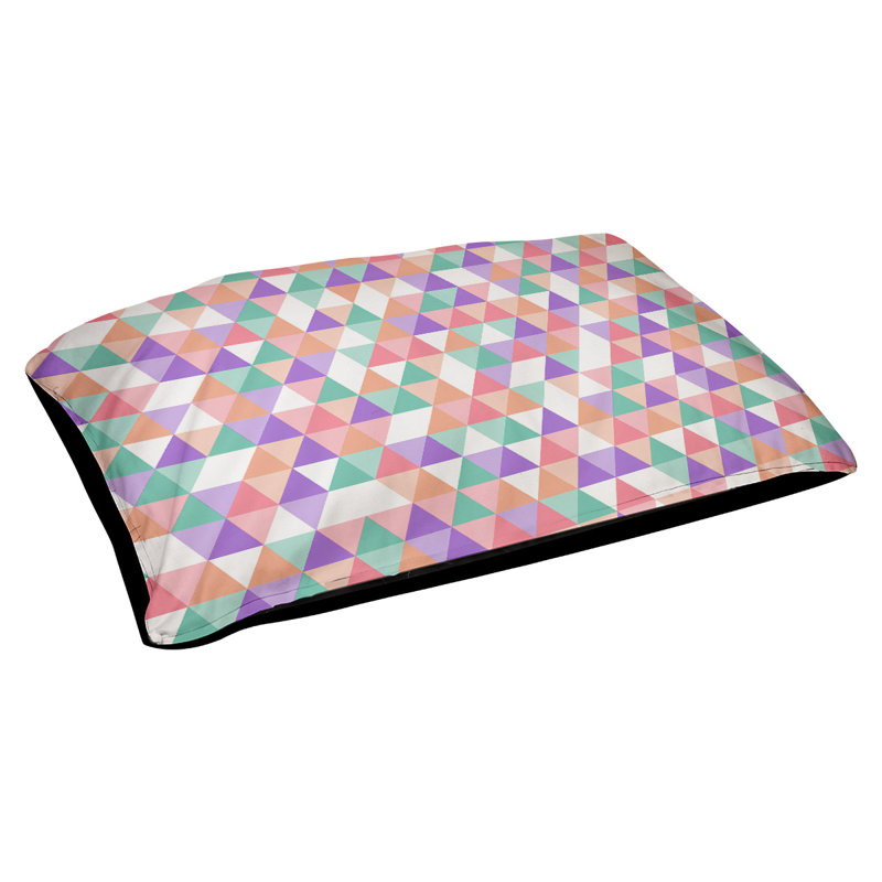 Coussin d’extérieur triangle Campion, Très grand (l 52 po x P 42 po x H 17 po), Rose / Orange