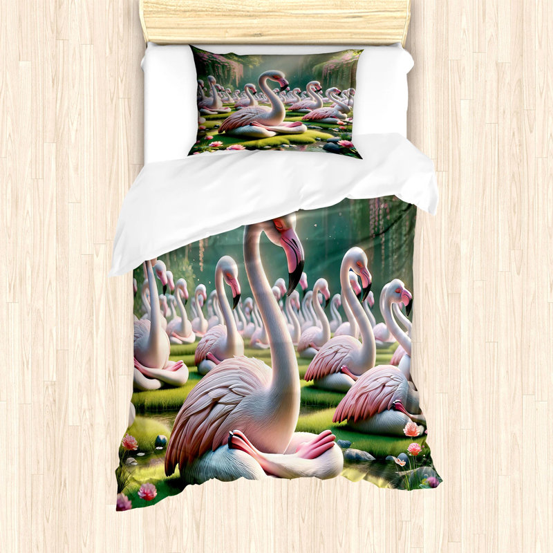 Flamingo Duvet Cover, Twin Duvet Cover + 1 Standard Shams
