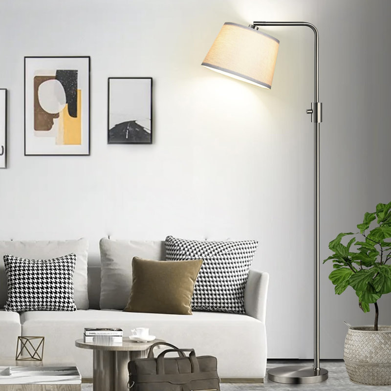Dimmable Floor Lamp, 1000 Lm Led Edison Bulb Included, Modern Arc Floor Lamps For Living Room Bedroom, Brass, White