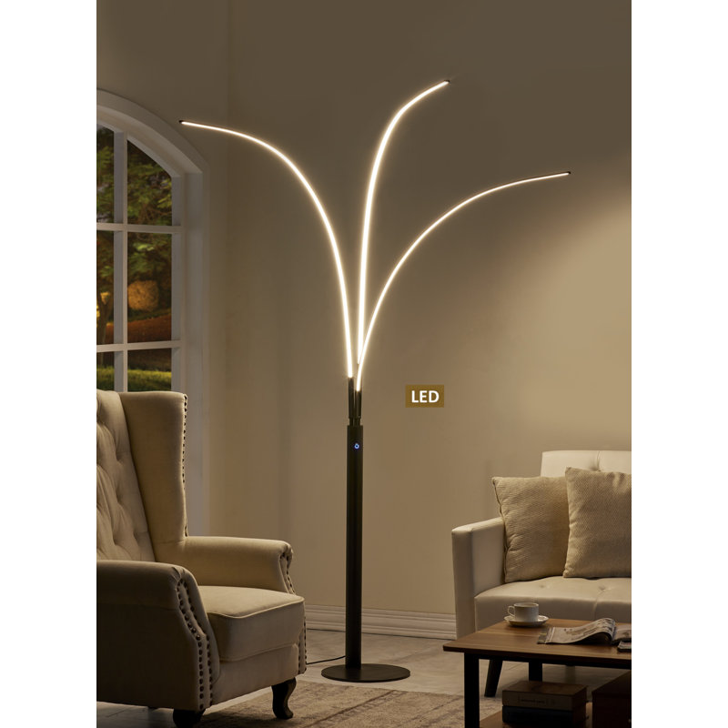92'' LED Arched Floor Lamp, Black