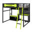 Lit mezzanine en bois avec bureau, tablettes, lumières DEL, ports USB et panneau perforé-1694964906