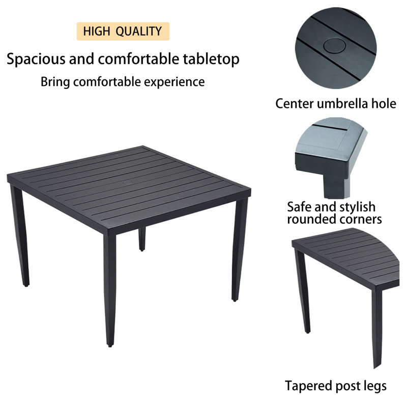 Mobilier d'extérieur en aluminium 5 pièces pour patio