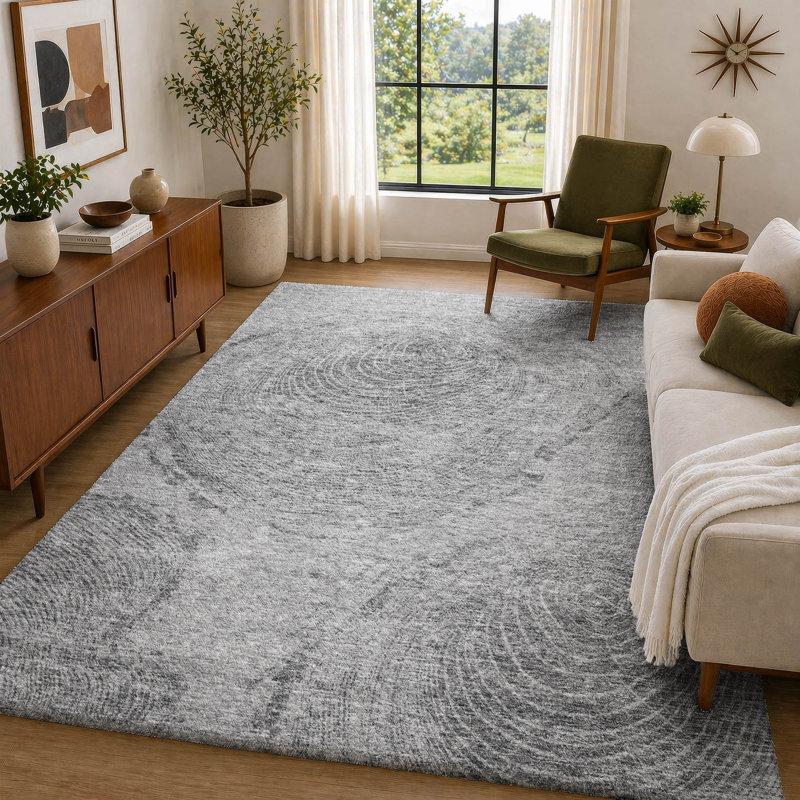 Tapis grain de bois de qualité supérieure lavable à la machine Dream Shag ADS713, Gris, 5 pi x 7 pi 6 po