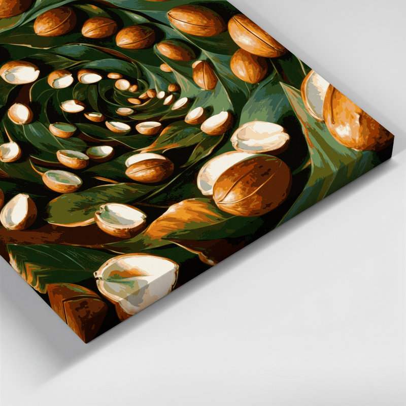 «Hawaiian Kukui Nuts», art mural sur toile brune, H 11 po x l 14 po