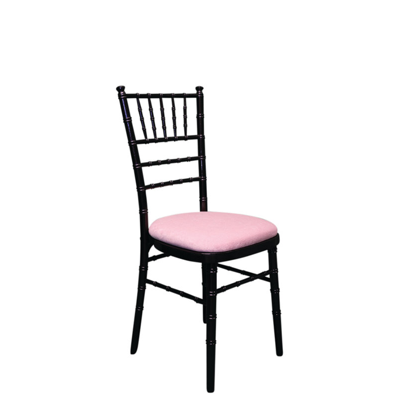 Arrington 43cm H Polyester Blend Upholstered Ladder Back Side Chair, Blush, Black