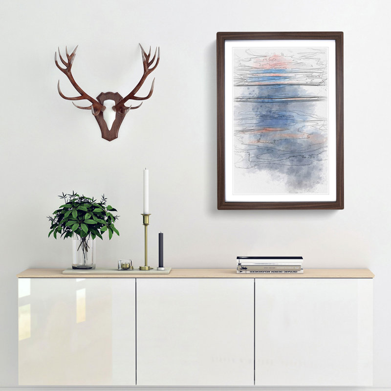 Water Ripples in Abstract - Picture Frame Graphic Art Print, Walnut, 50cm H x 35cm W x 2cm D