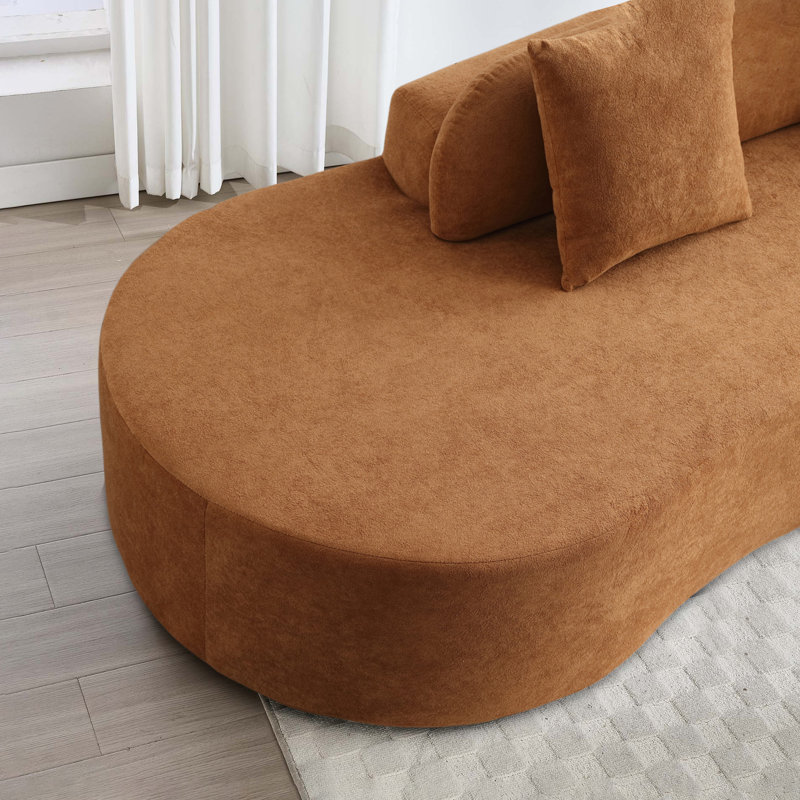 Canapé modulaire incurvé 5 places 130 po, Chenille brun