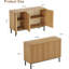 Buffet autoportant en bois avec portes cannelées et rangement réglable-1842309782