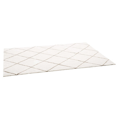 Indoor Plush Area Rugs, 8 x 10 ft Plush Carpet, Area Rugs Furry with Long Plushs Pile, Thick & Durable High-Pile Rug for High-Traffic Areas, Bedroom, Non-Shedding & Non-Slip Backing, Beige