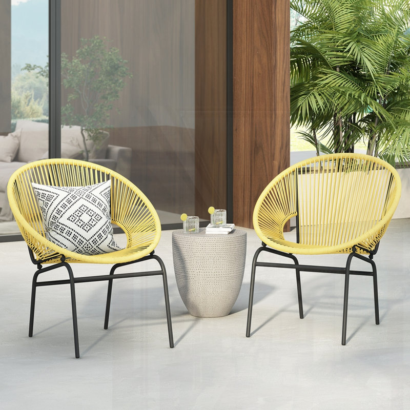 Ensemble de 2 chaises d'extérieur, Jaune