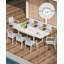 Table de salle à manger extensible pour 8 personnes, table de salle à manger en aluminium Never-Rust, table de salle à manger extensible en forme de X de 59 à 97 po pour terrasse de jardin, repas intérieur ou extérieur, noir