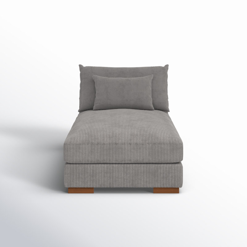 Chaise longue rembourrée Ayvion, Chaise longue grise