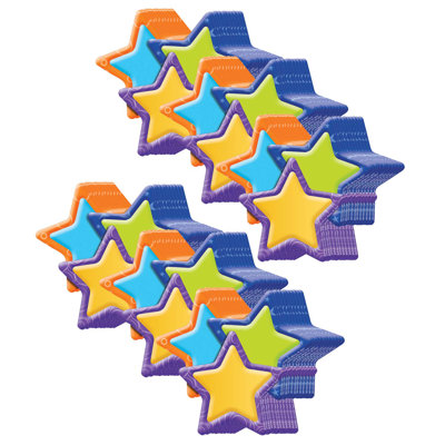 Eureka Colour My World Stars Assorted Paper Cut Outs, 36 Per Pack, 6 Packs