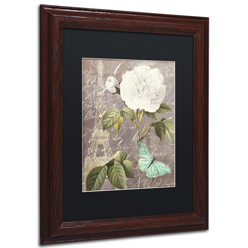 «White Rose» par Jadaya, impression encadrée, H 20 po x l 16 po x P 0,5 po, Noir, Beige