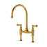 Georgian Era Bridge Kitchen Faucet with Straight Deck Unions