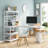 55" Large Computer Desk L-Shaped Desk with Wireless Charging and Bookshelf for Home Office-656090511