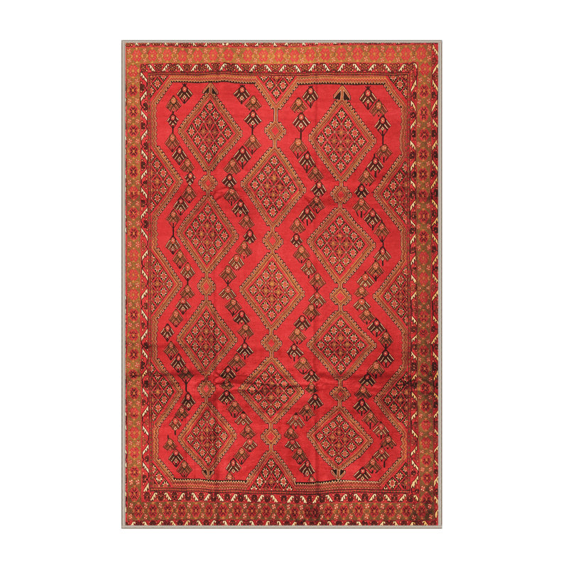 Maiza Oriental Machine Woven Chenille Area Rug in Orange/Terracotta, Rectangle 5' x 7'