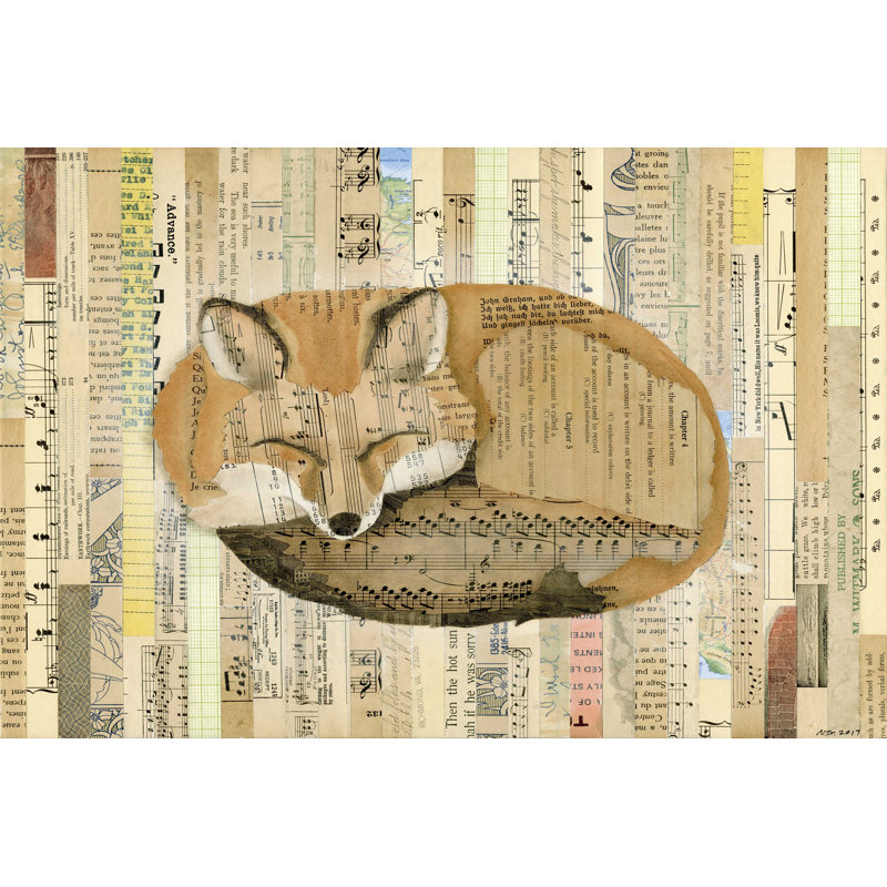 Red Fox Collage III, H 24 po x l 36 po
