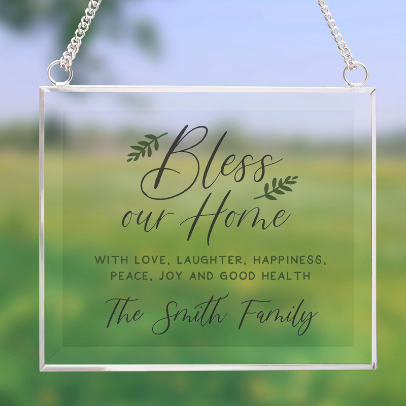  Bless This Home Personalized Glass Suncatcher