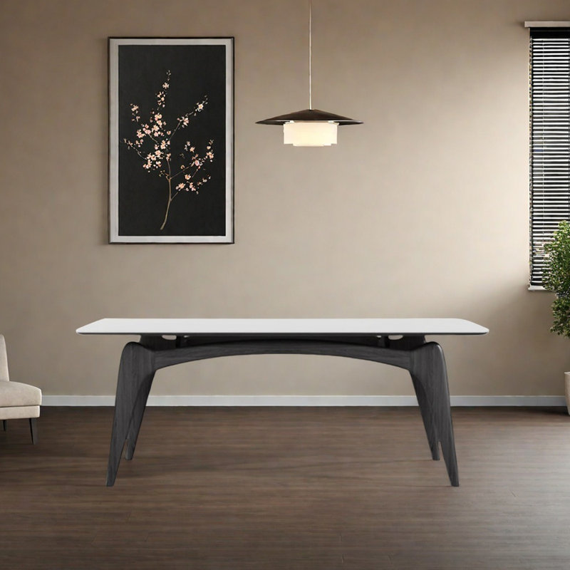 Table de salle à manger Modern, Noir, noir, noir, noir, H 29,56 po x L 70,86 po x l 31,49 po