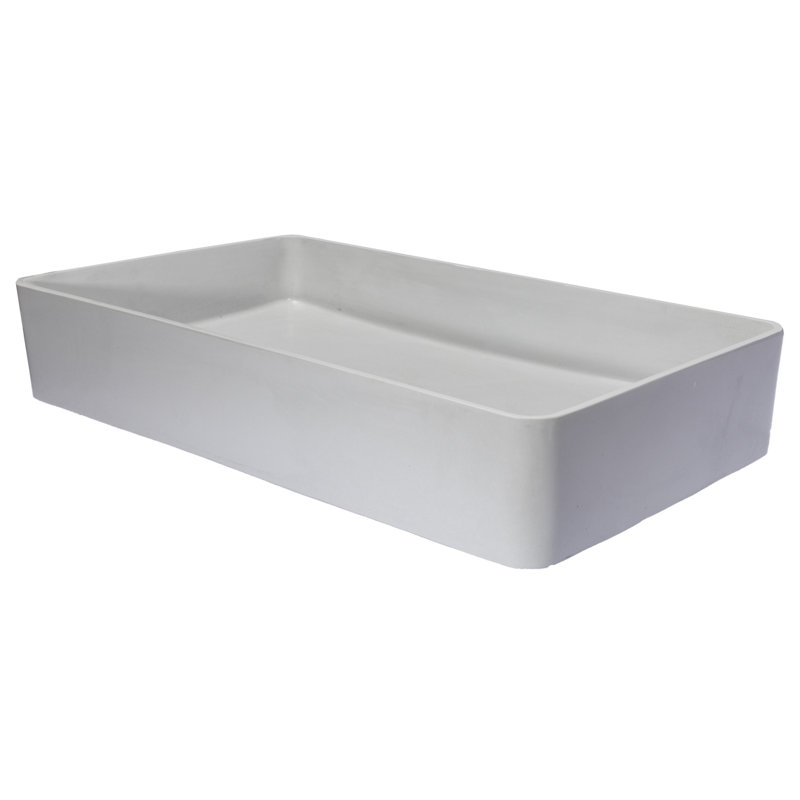 Eden Bath 14'' Concrete Rectangular Bathroom Sink, Light Earthen Gray