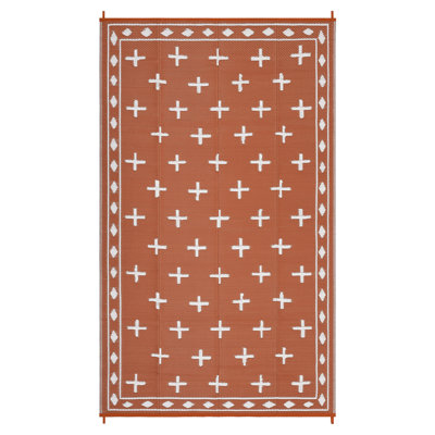 Outdoor Patio Rug, PP Woven Reversible for RV Camping Beach Patio