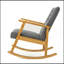 Chaise berçante rembourrée en tissu gris