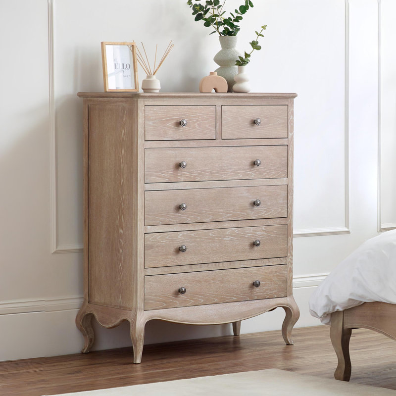 Satilla 90 cm W Chest of 6 Drawers, Limed Oak