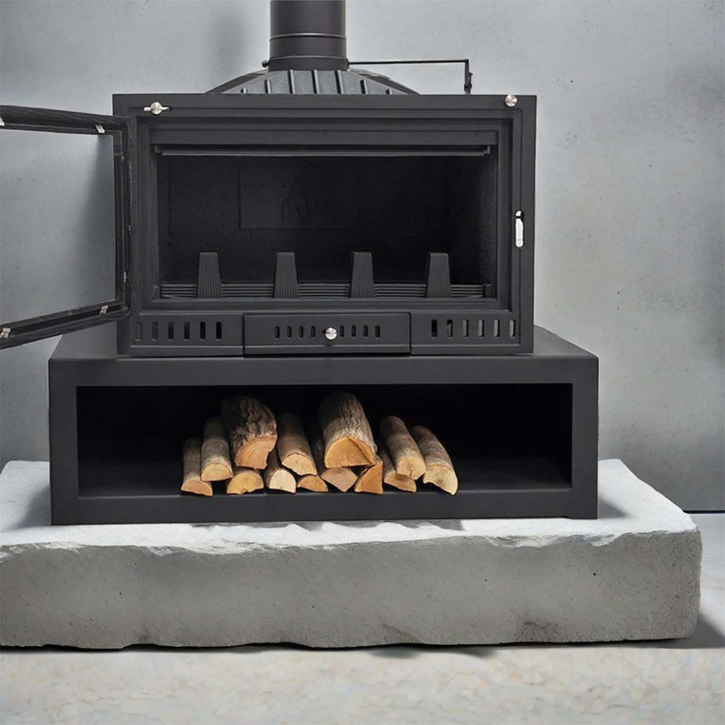 Domestic cast-iron stoves with wood storage