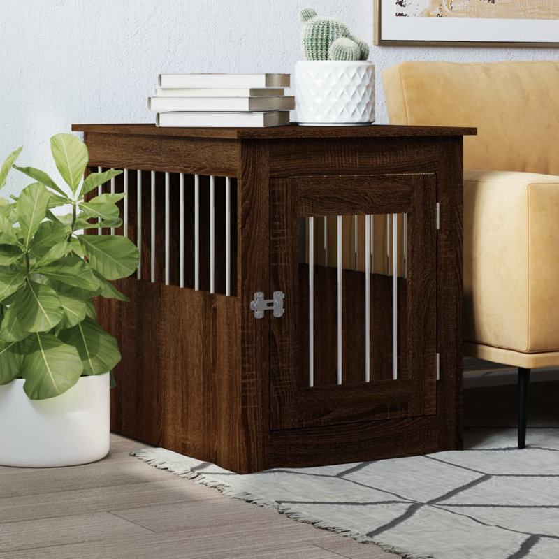 Pet Crate, Brown Oak, 65cm H x 55cm W x 75cm D